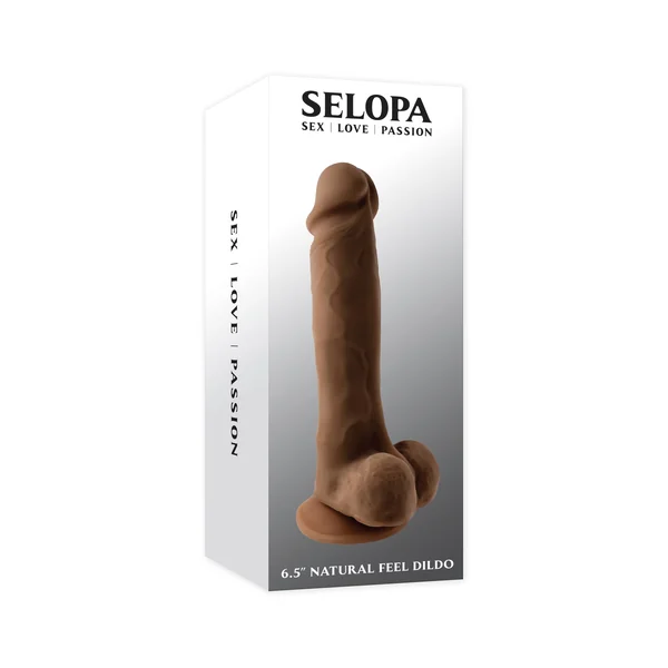 EVOLVED 6.5 IN NATURAL FEEL DILDO DARK