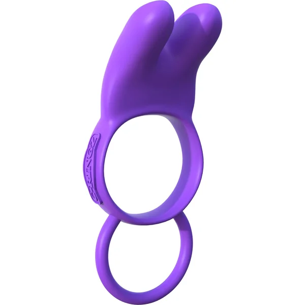 Fantasy C Ringz Twin Teazer Rabbit Ring Vibrating Silicone Cockring Waterproof Black