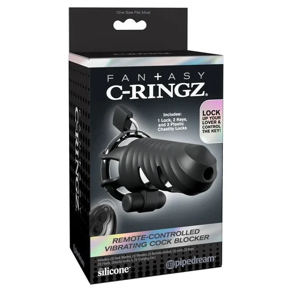 Fantasy C-Ringz (Black) – Remote-Controlled Vibrating Cock Blocker