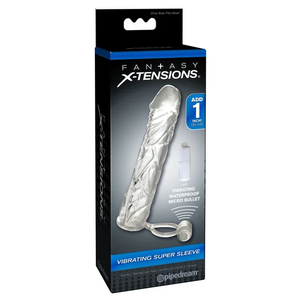 Fantasy XTensions Clear Vibrating Penis Sleeve Adult Toy