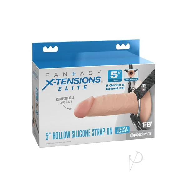 Fantasy X-Tensions Elite Silicone Dual Density Hollow Strap-On 5in - Vanilla