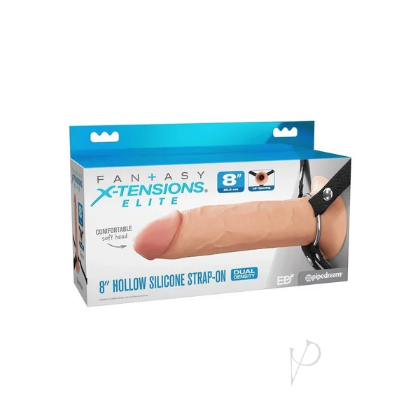 Fantasy X-Tensions Elite Silicone Dual Density Hollow Strap-On 8in - Vanilla