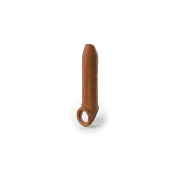 Fantasy X-tensions Elite Uncut 7 Inch Open-Ended Silicone Enhancement Sleeve with Strap, Tan