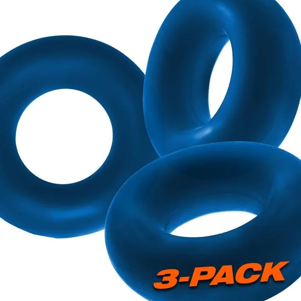 Fat Willy 3 Piece Jumbo Cockrings in Space Blue