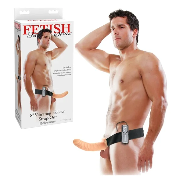 Fetish Fantasy 8 Inch Vibrating Hollow Strap-On
