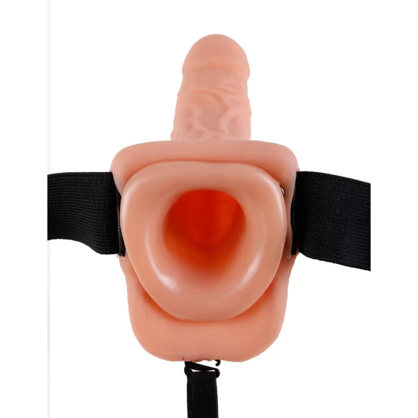 Fetish Fantasy Series 7-Inch Vibrating Hollow Strap-On (Flesh) – Vibrating Strap-On