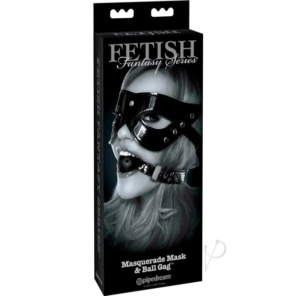 Fetish Fantasy Series Limited Edition Masquerade Mask and Ball Gag Set - Black