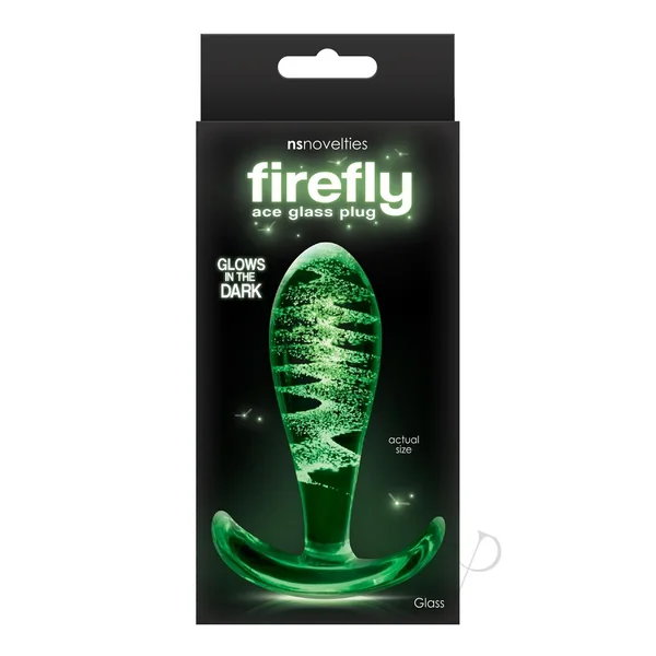 Firefly Ace I Glass Plug Butt Plug Glow In The Dark - Clear