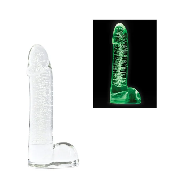 Firefly Smooth Ballsey Glass Dildo Glows in the Dark