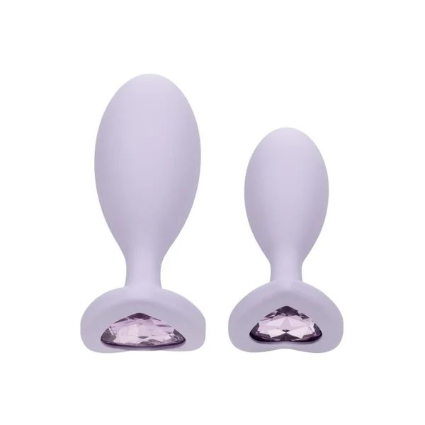 First Time Crystal Booty Duo Silicone Anal Plug (2 Pack) – Purple