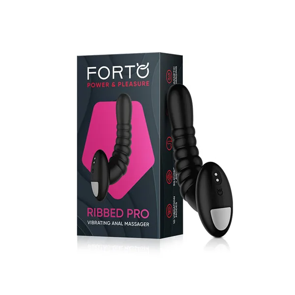 Forto Ribbed Pro Vibrating Massager Blue - Black