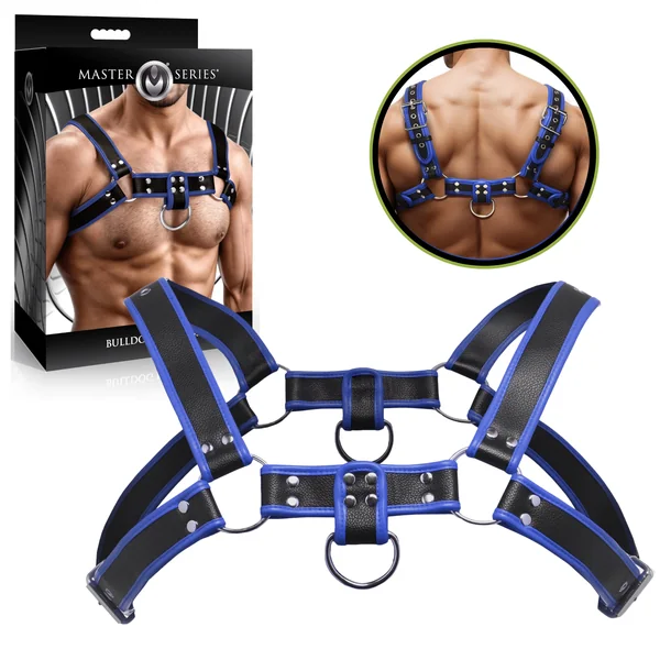 Fully Adjustable Comfortable Fit Bulldog Vegan Leather Harness For Men