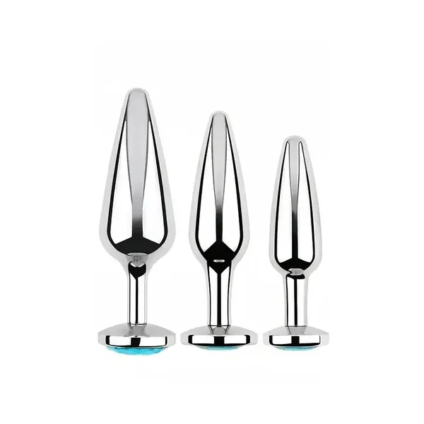 Gem Base Metal Anal Plug Ass G-Spot Masturbation Tool Sex Massager