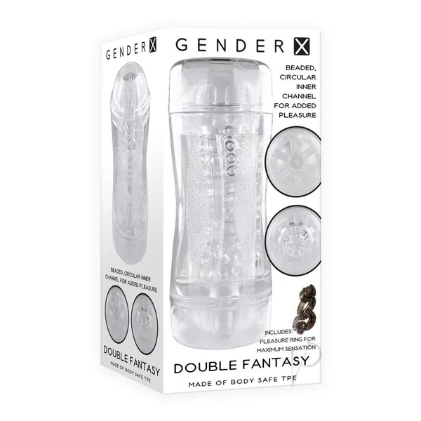 Gender X Double Fantasy Dual End Stroker - Clear