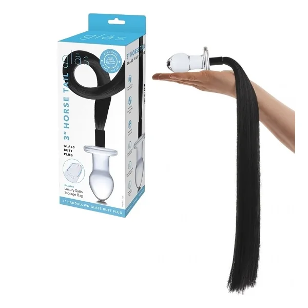 Glas 3 Inch Horse Tail Glass Butt Plug