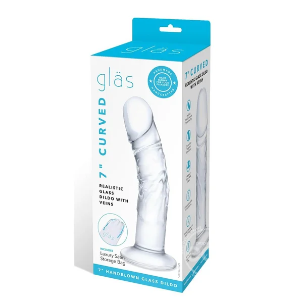 Glas 7" Curved Dildo with Veins