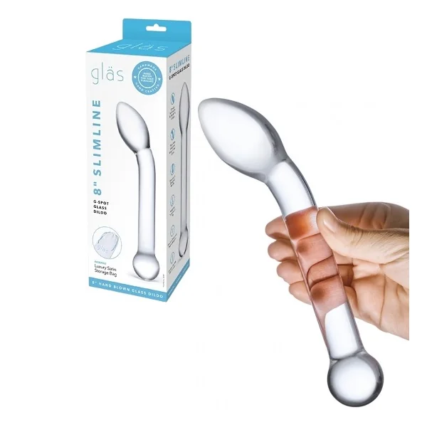 Glas 8 Inch Slimline G-Spot Glass Dildo
