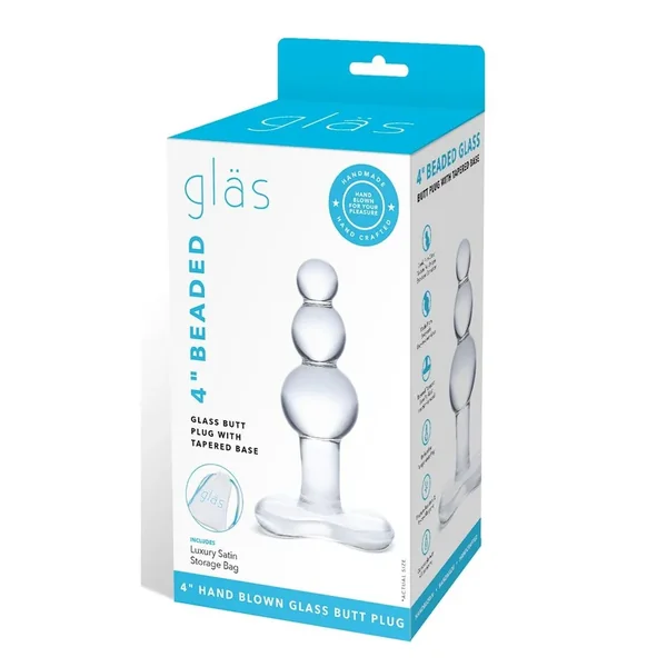 Glas Beaded Glass Butt Plug with Tapered Base