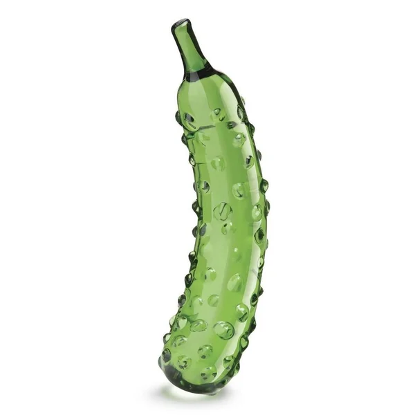 Glas Caressing Cucumber Glass Dildo 8.25in – Green