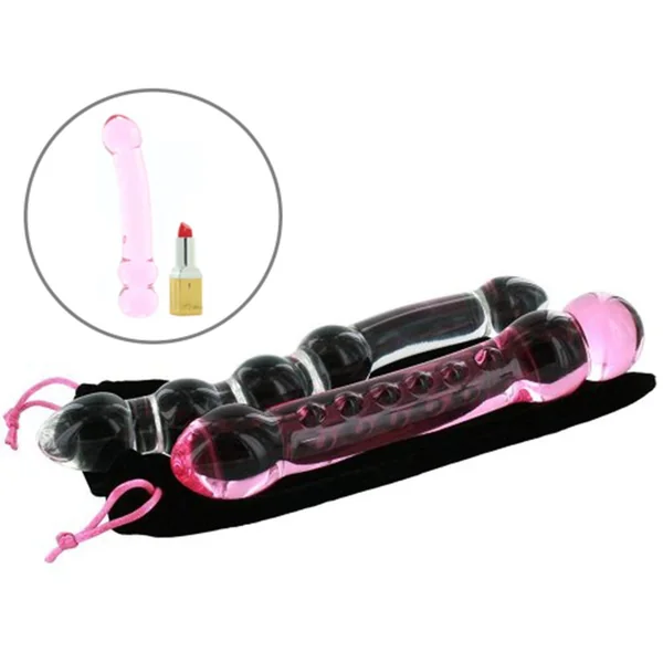 Glas Double Pleasure Glass Dildo Set 2pc