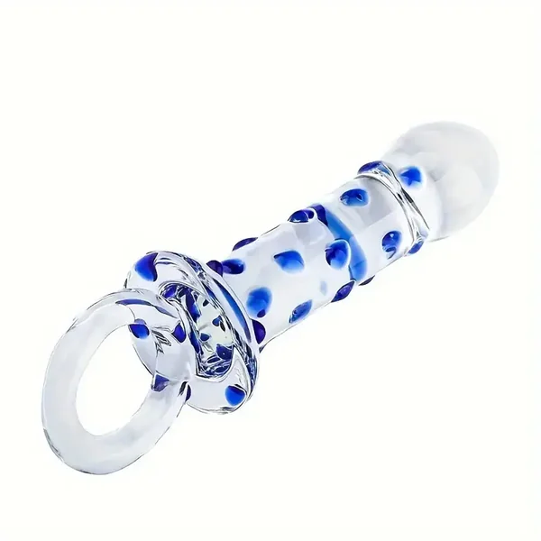 Glass Butt Plug Prostate Massager Bumps Pull Loop Fetish Anal Dilator