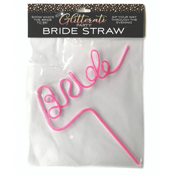 Glitterati Bride Straw Hens Party Novelty 25 cm Twisty Straw