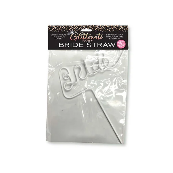Glitterati Party Bride Straw - White