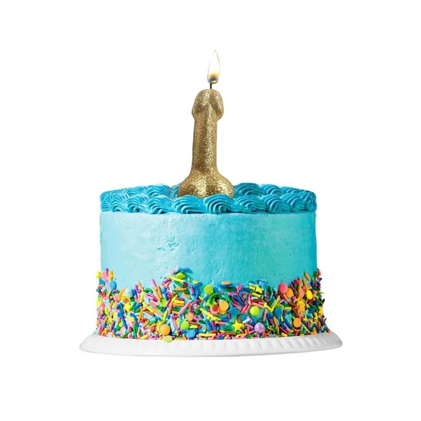 Glitterati Penis Candle - Gold Glitter