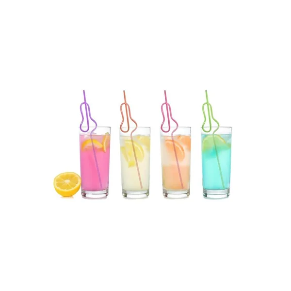 Glitterati Silly Penis Straws (8 Pack) – Rainbow