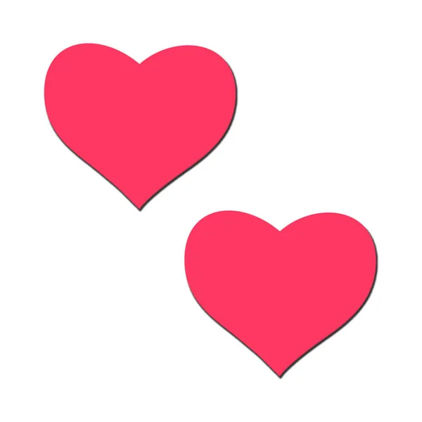Glow-in-the-Dark Neon Pink Heart Pasties Nipple Covers