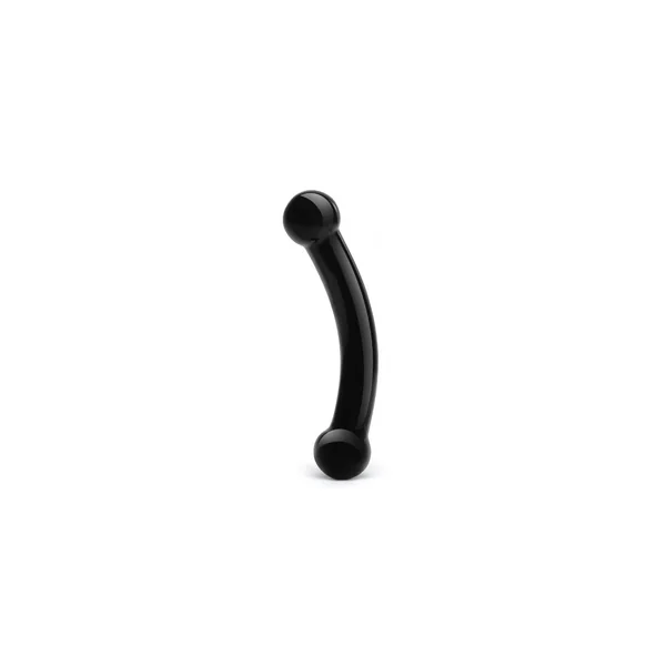 Gläs - Double Bull - 5.5" Black Curved Glass Dildo