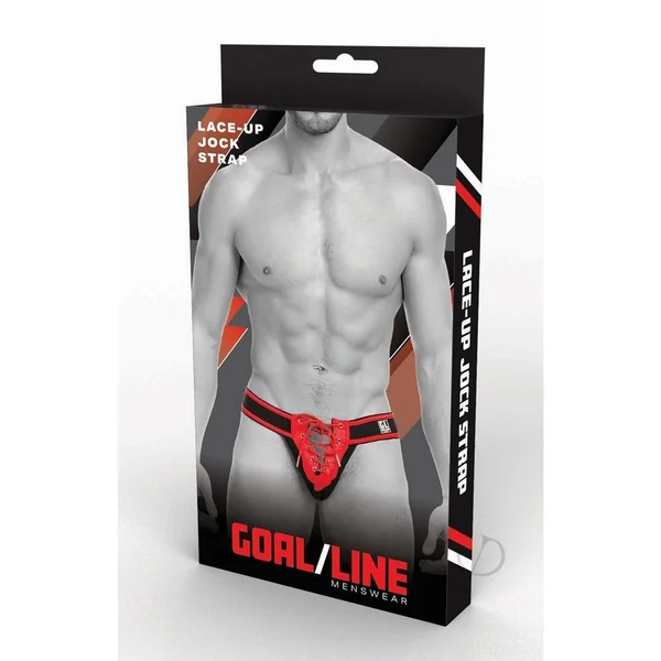 Goal Line Lace-Up Jockstrap - Large/XLarge - Red
