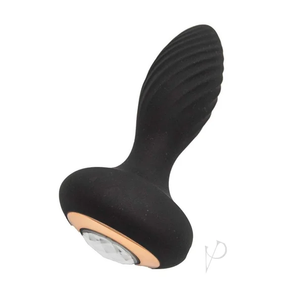 Goddess Diamond Vibrating Rechargeable Silicone Plug - Black