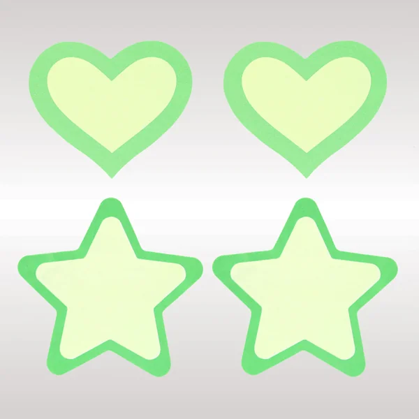 Green Glow In The Dark Hearts & Stars