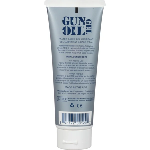 Gun Oil H20 Water-Based Lubricant Gel 3.3 Oz Tube for Adults