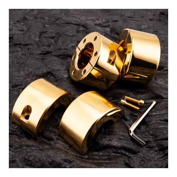 Handmade Gold Plated Stainless Steel Ball Stretcher Weight Scrotum Stretcher Extreme