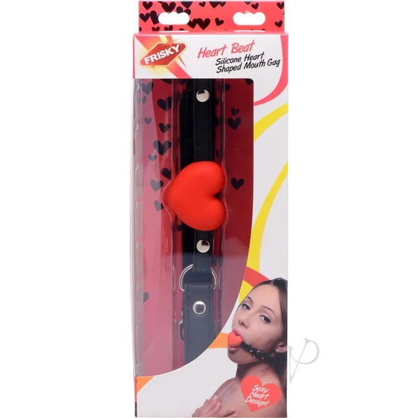 Heart Beat Silicone Heart Shaped Mouth Gag With Adjustable Strap Red And Black