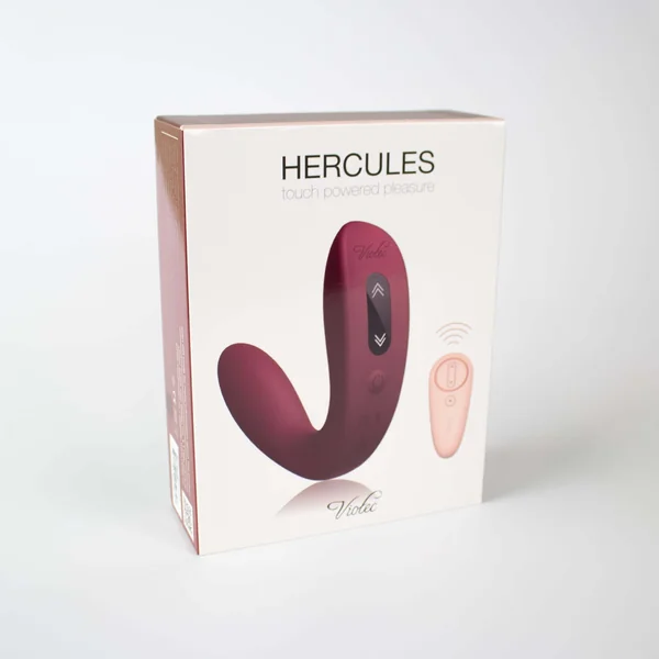 Hercules Remote C-Shape Vibrating Plug Wine Red
