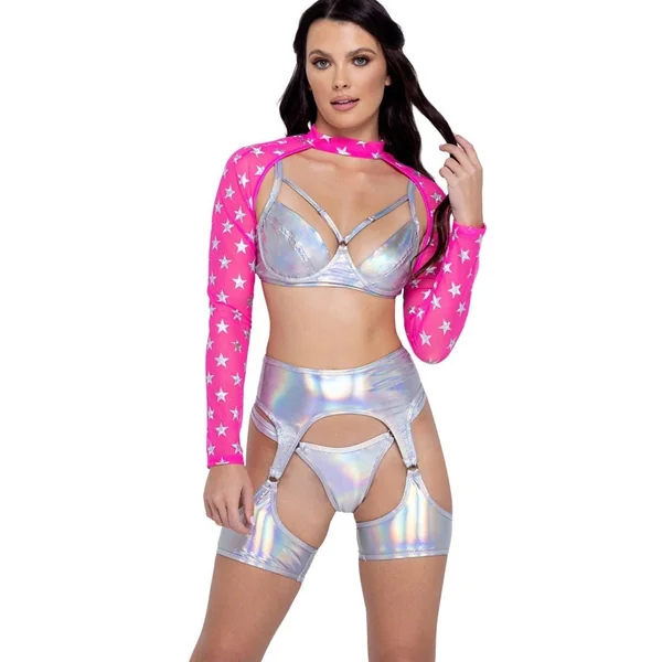 Hologram Garter Belt with Attached Leg Wrap