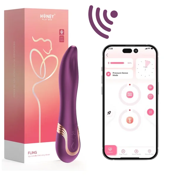 Honey Play Box Fling App-Controlled Rechargeable Flicking Tongue Vibrator – Purple