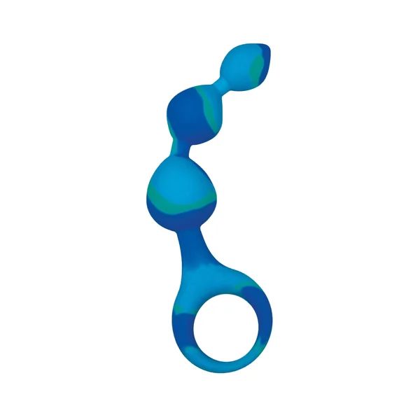 Hook N' Up Beaded Butt Plug - Swirl Green