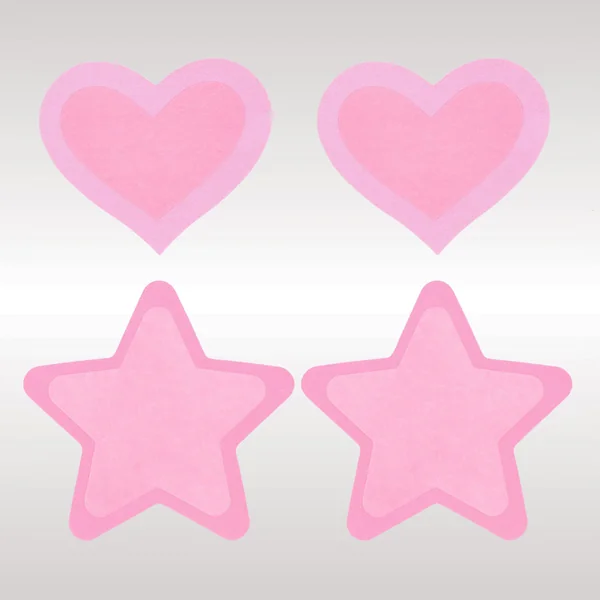 Hot Pink Glow In The Dark Hearts & Stars