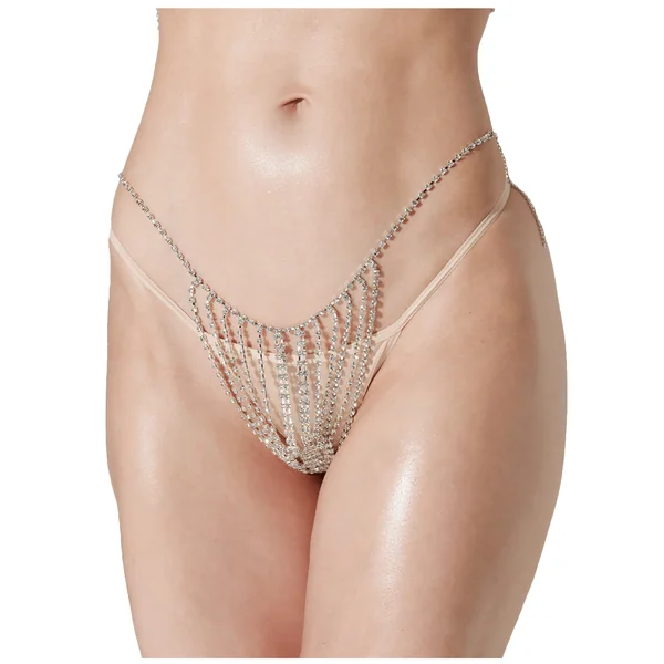 House Of Desire Rhinestone Vertical Chain Thong