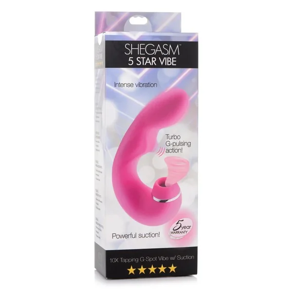 Inmi Shegasm 5 Star Tapping Silicone Rechargeable G-Spot Vibrator with Suction