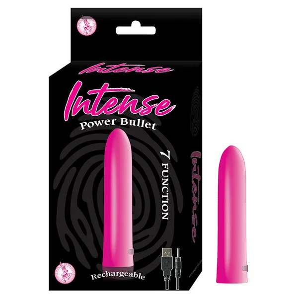Intense Power Bullet Rechargeable 7 Function USB Cord Included Waterproof Pink