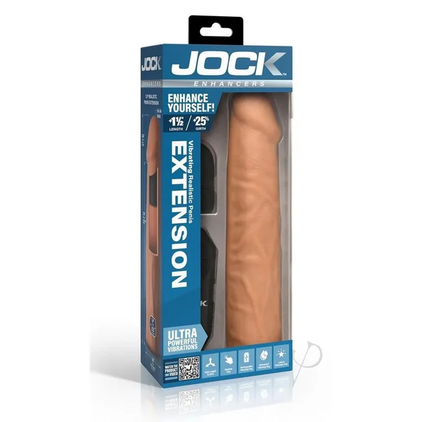 Jock Enhancers Vibrating Penis Extension Sleeve with Remote Control - Vanilla