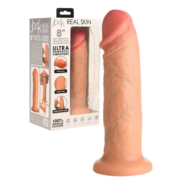 Jock Real Skin 8″ Vibrating Silicone Dildo