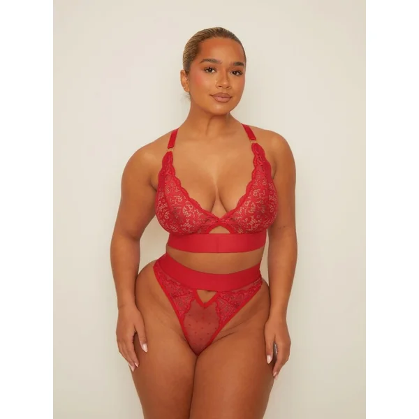 Julisa Bralette & Brief Set : Raspberry Red