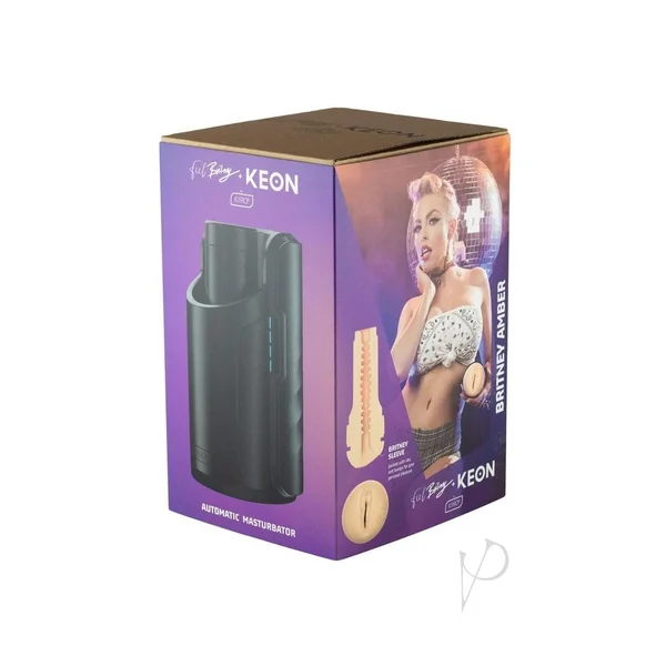 Kiiroo Keon and Feel Britney Interactive Masturbator Combo Set - Pussy - Black/Vanilla