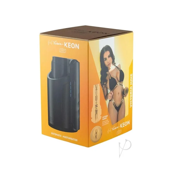 Kiiroo Keon and Feel Victoria Interactive Masturbator Combo Set - Pussy - Black/Vanilla